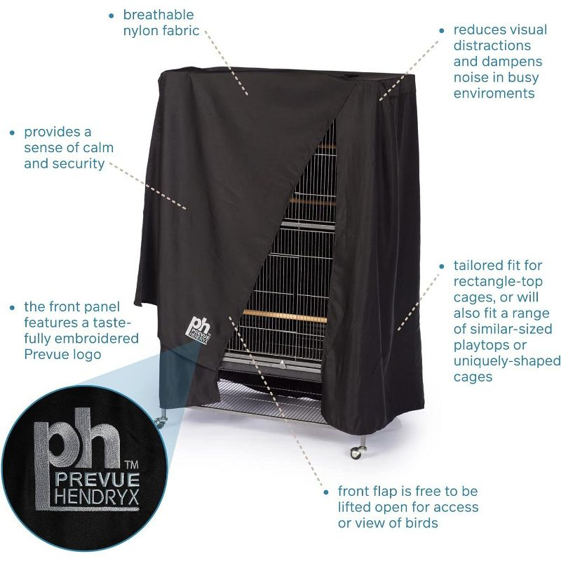 Prevue Hendryx Pet Products Good Night Bird Cage Cover, Large, Black