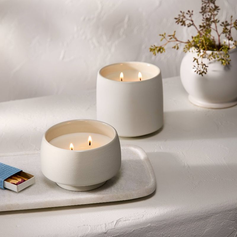 2-Wick Ceramic Jar Candle with Lid Cleanse 7.5oz - Casaluna™
