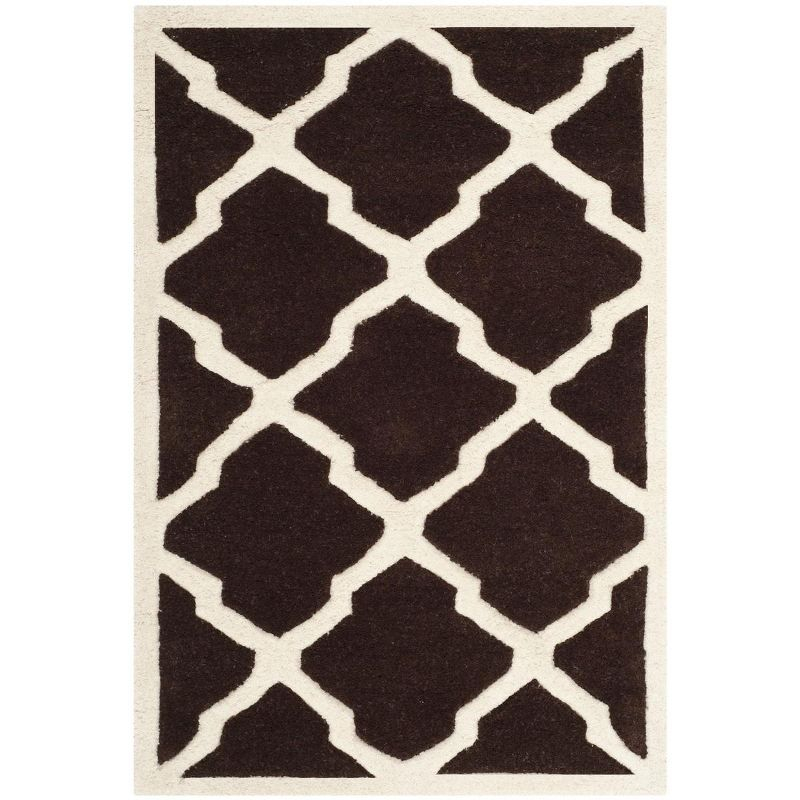 Chatham CHT735 Hand Tufted Accent Rug Dark Brown / Ivory 3' X 5' - Safavieh.