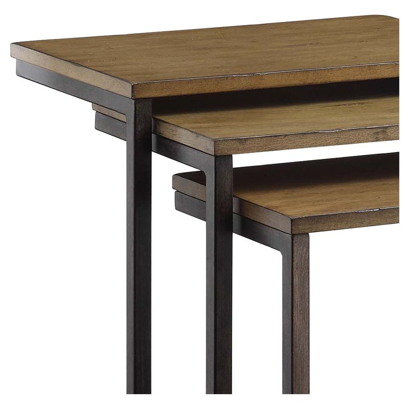 Carolina Living Caroline Nesting Table Set - Harvest Oak/Aged Iron and Table