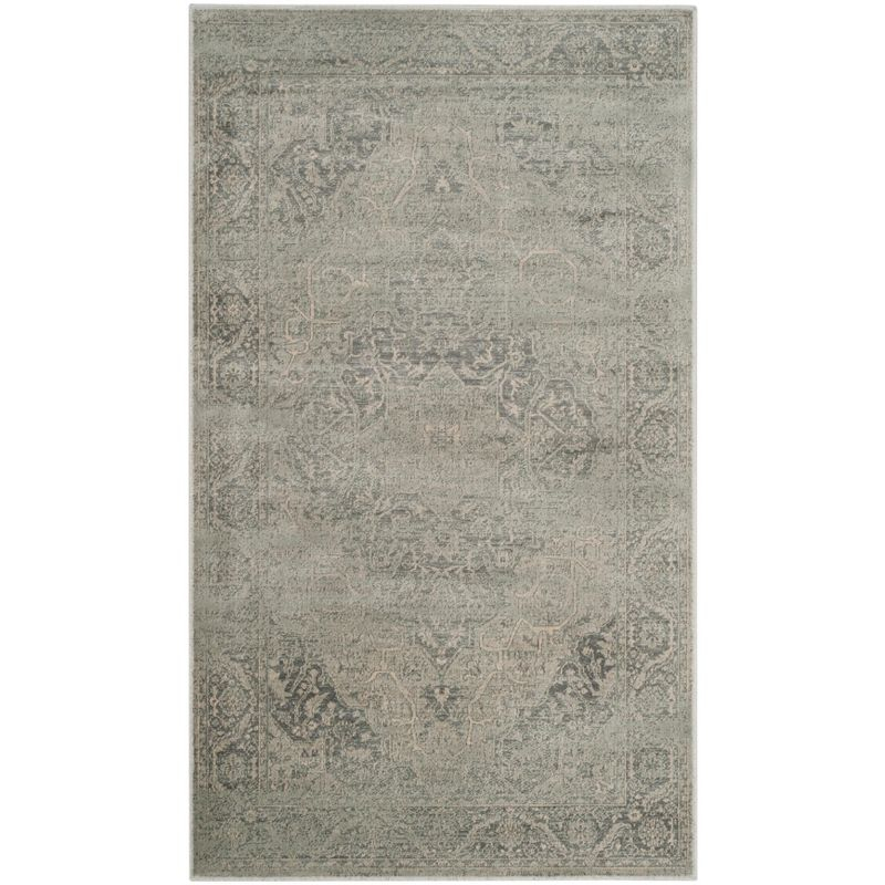 Vintage VTG159 Power Loomed Indoor Skid-Resistant Accent Rug - Silver - 3'3"x5'7" - Safavieh