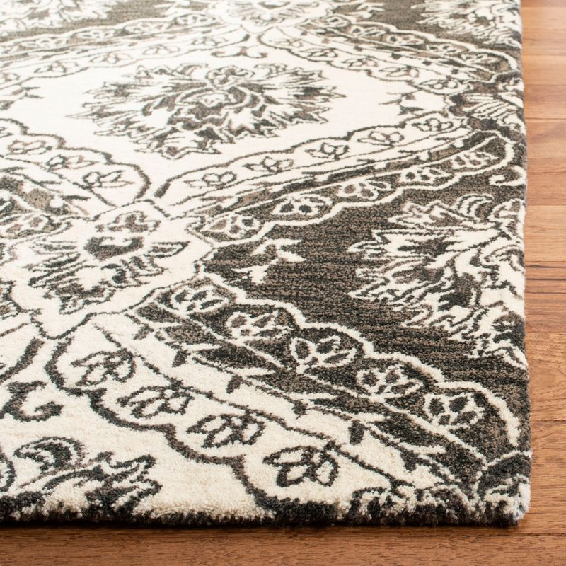 Blossom BLM601 Hand Tufted Area Rug - Charcoal/Ivory - 6'x6' - Safavieh.