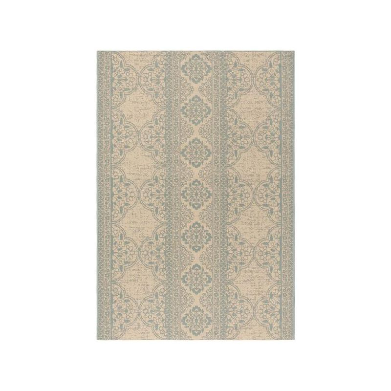 Linden LND174 Power Loomed Area Rug - Aqua/Cream - 8'x10' - Safavieh