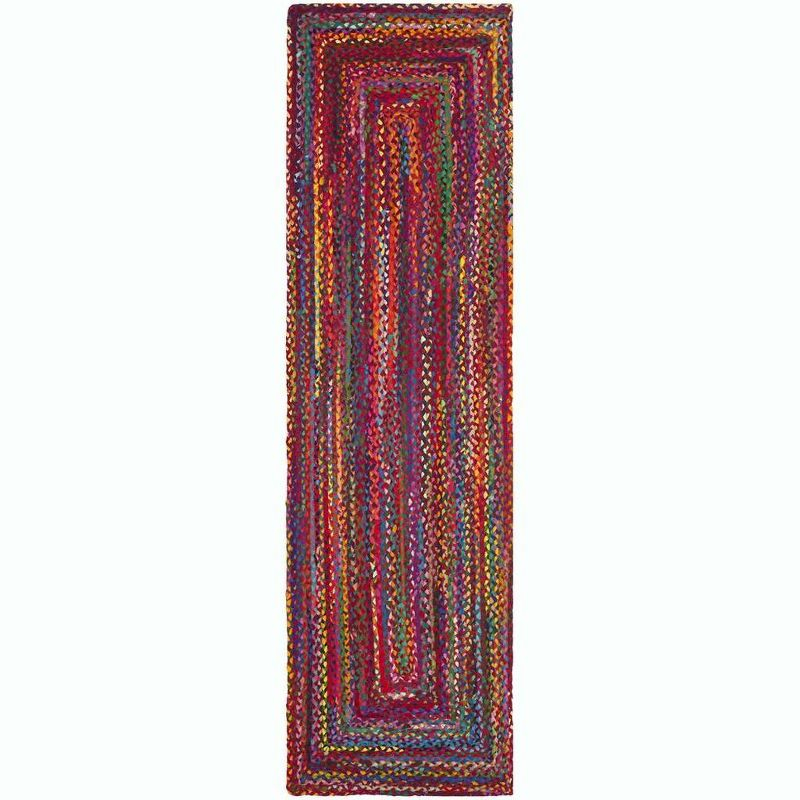 Braided BRD210 Hand Woven Runner Rug - Red/Multi - 2'3"x12' - Safavieh.