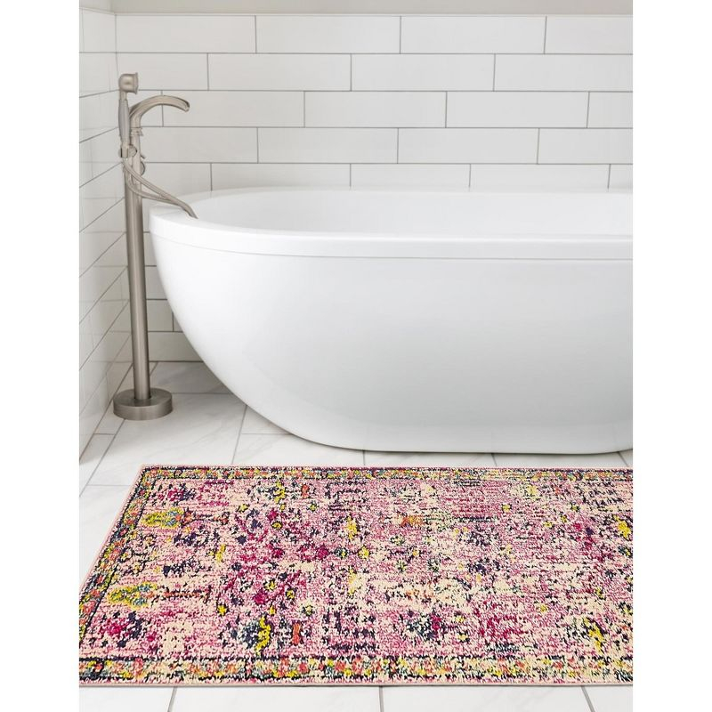 Unique Loom Monterey Collection Area Rug - Adobe (2' 7" x 10' Runner Pink/Blue)