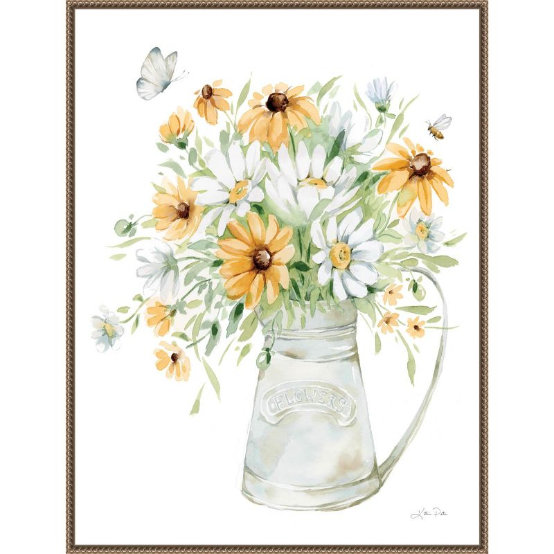 Amanti Art Sunflowers and Daisies II by Katrina Pete Canvas Wall Art Print Framed 23 x 30-in.