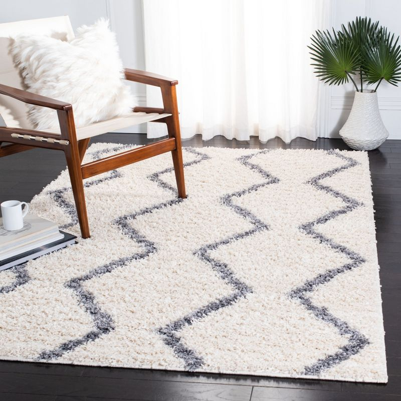 Venus Shag VNS680 Power Loomed Indoor Area Rug - Ivory/Grey - 9'x12' - Safavieh