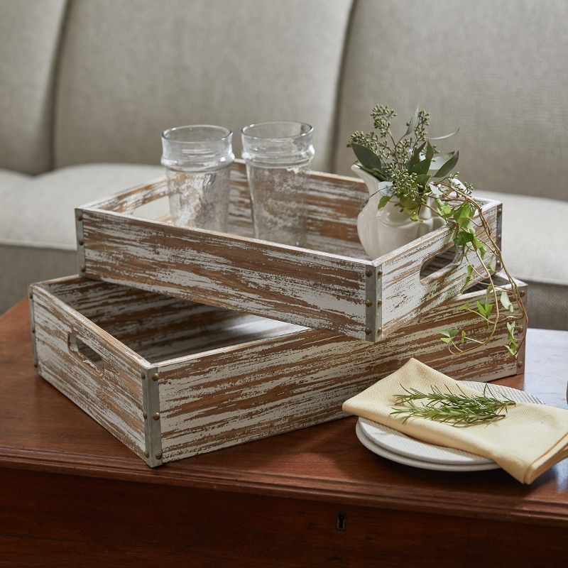 Park Designs Distressed Wood Table Crates Set of 2