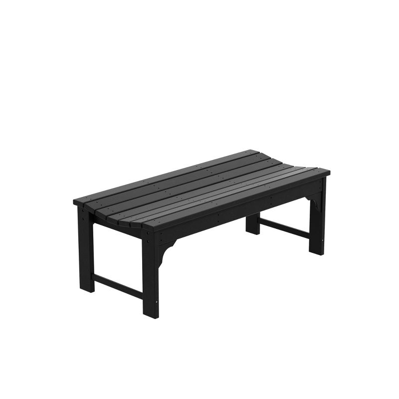 WestinTrends  Backless All-Weather Outdoor Bench for Patio Garden, Black