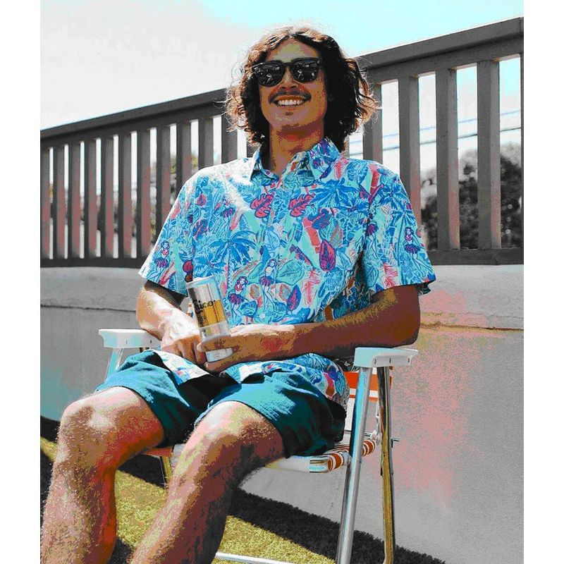 Tipsy Elves Men's Island Breeze Hawaiian Shirt - Funny Casual Beach Summer Shirts for Men: X-Large