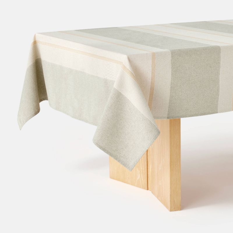 60"x104" Textured Striped Tablecloth Green - Threshold™ designed with Studio McGee