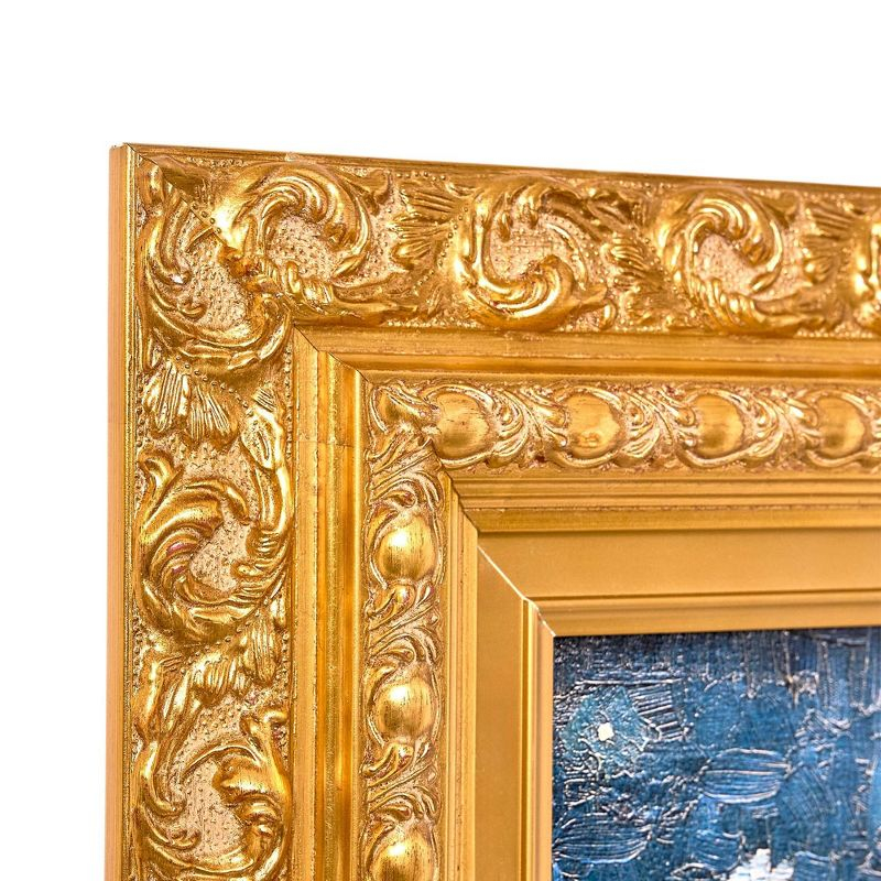 American Art Decor 31.75"x27.62" Ornate Framed Starry Night Over The Rhone Canvas Print by Vincent van Gogh: Impressionist Wall Decor