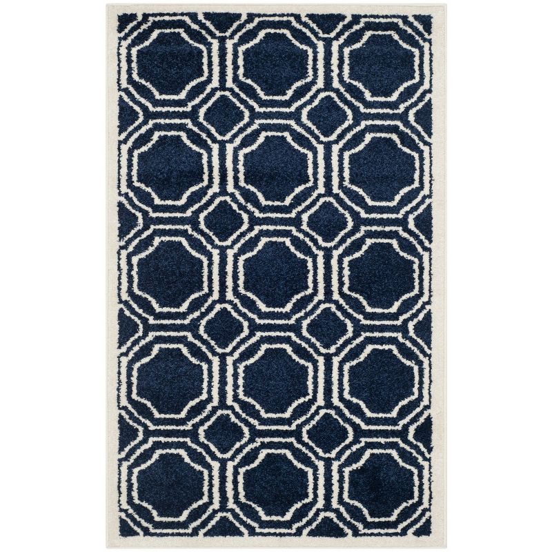 Amherst AMT411 Power Loomed Accent Rug - Navy/Ivory - 2'6"x4' - Safavieh.