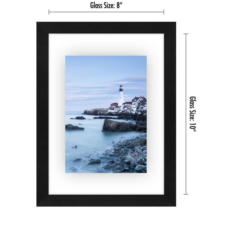 Americanflat Black Floating Picture Frame | Displays Any Size Photo up to 8.5 x 11 Inches. Lead Free Glass. Hanging Hardware Included!