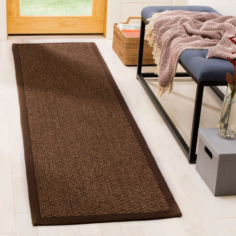 Natural Fiber NF525 Power Loomed Indoor Runner Rug - Chocolate - 2'x8' - Safavieh.