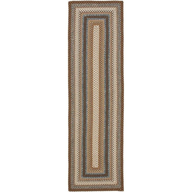 Braided BRD313 Hand Woven Runner Rug - Brown/Multi - 2'3"x14' - Safavieh.
