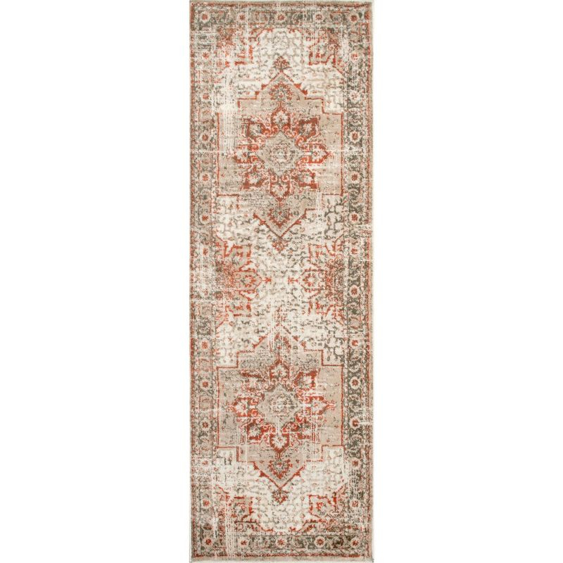 Nuloom Charlotte Faded Medallion Kitchen Runner Indoor Area Rug - Hallway, Entryway, 2' 6" x 8', Beige