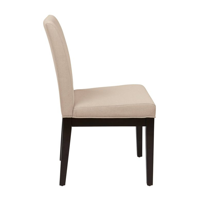 Dakota Parsons Chair Linen - OSP Home Furnishings: Classic Upholstered, Espresso Wood Legs, Easy Clean