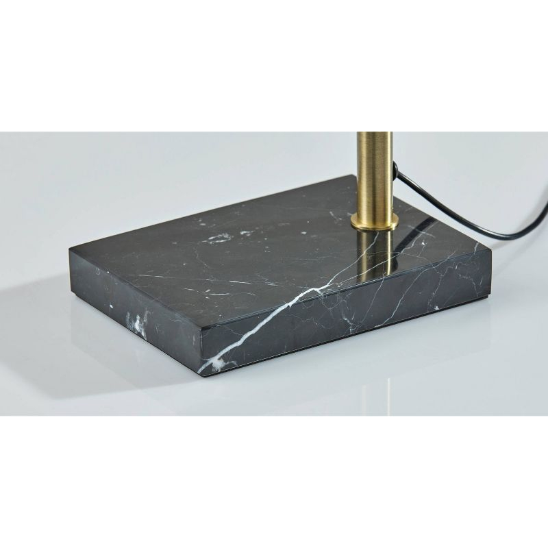 Adesso Cullen Desk Lamp: Marble Base, ETL Listed, Touch Sensor, 24" Metal Cylinder Shade