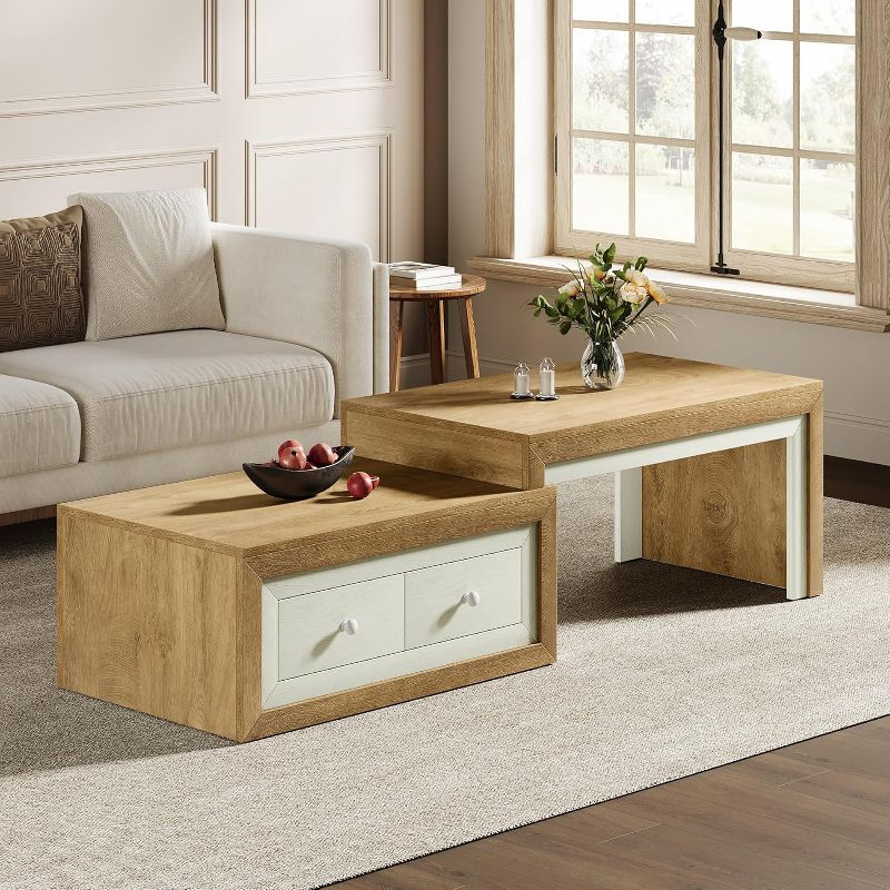 Tribesigns Extendable Coffee Table with 2 Drawers