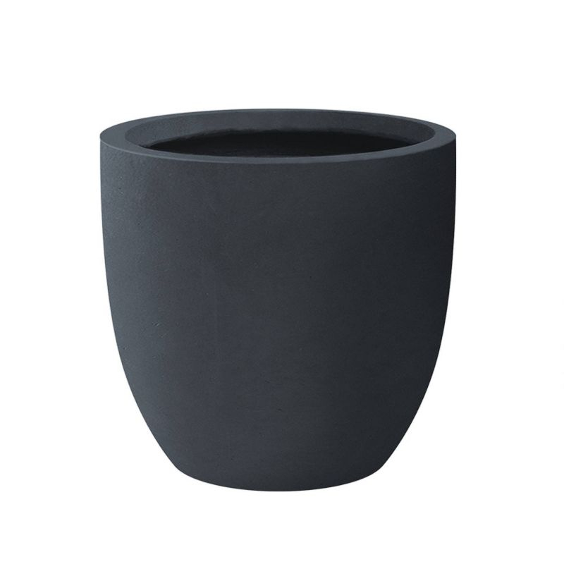 Rosemead Home & Garden, Inc. Kante  Fiberglass and Concrete Indoor Planter Pots Black 10" x 9.8" x 9"