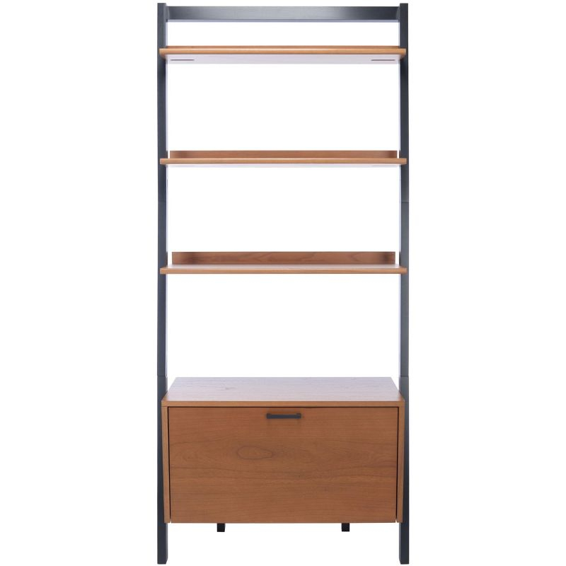 Vlad 3 Shelf 1 Door Etagere - ETG9405 - Natural/Charcoal - Safavieh