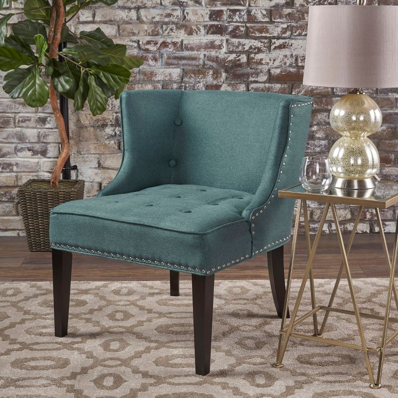 Adelina Occasional Chair - Christopher Knight Home: Upholstered, Nailhead Trim, Button-Tufted