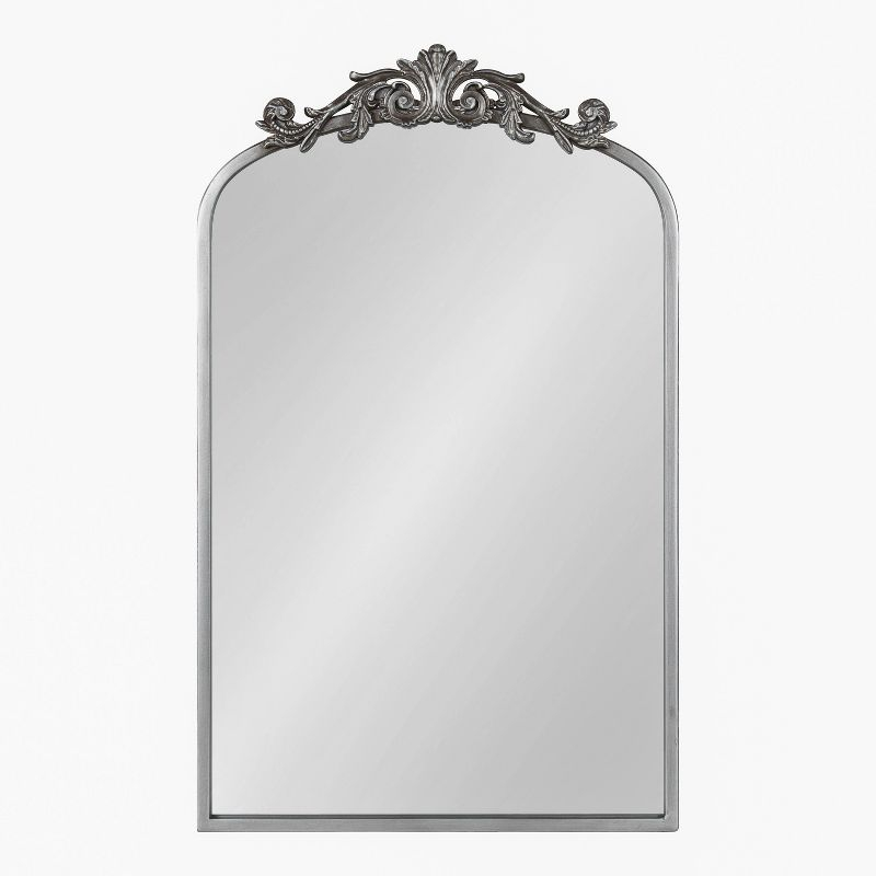 19" x 31" Arendahl Traditional Arch Decorative Wall Mirror Silver - Kate & Laurel: Metal Frame, Baroque Inspired, Easy to Hang
