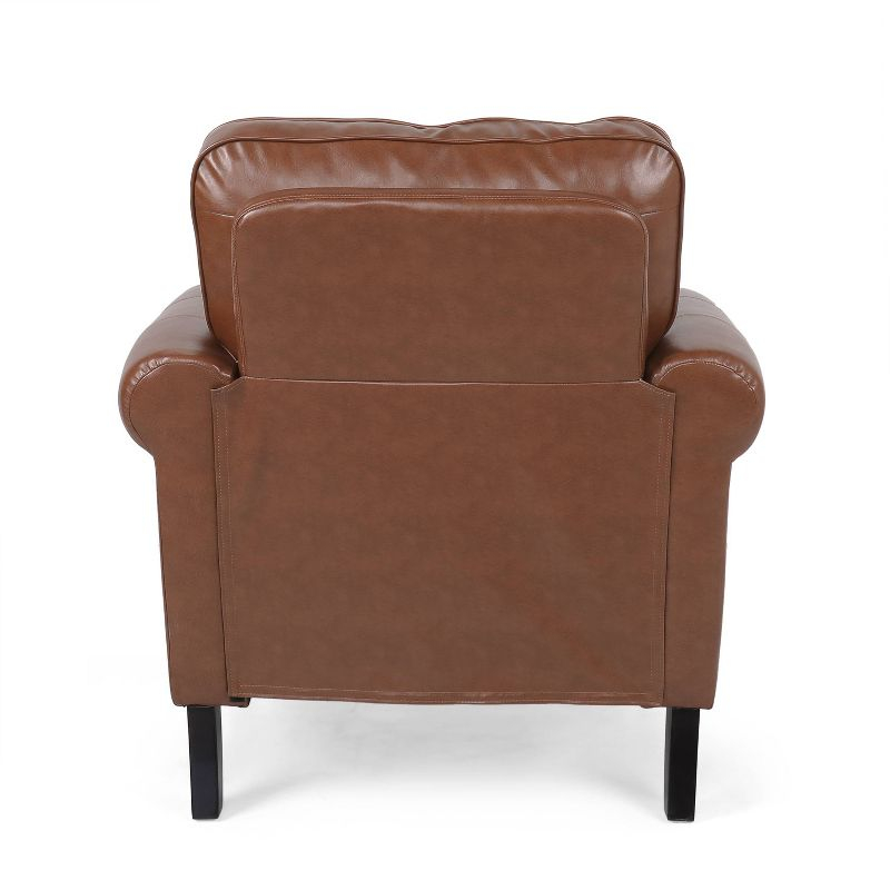 Christopher Knight Home Dowd Faux Leather Club Chair with Nailhead Trim Cognac Brown
