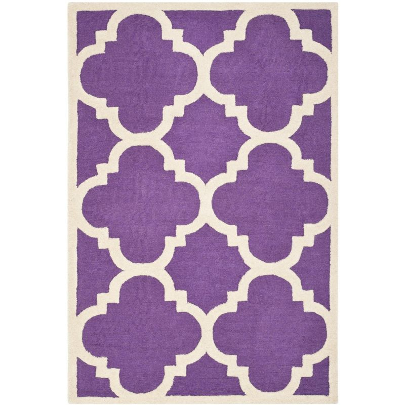 Cambridge CAM140 Tufted Indoor Area Rug - Purple/Ivory - 4'x6' - Safavieh