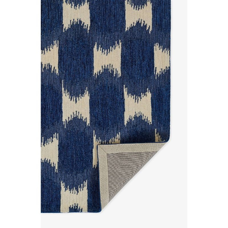 Momeni 8'x10' Leiden Ikat Handtufted Area Rug Navy Blue: Wool, Medium Pile, Classic Pattern, Indoor Use, Rectangle Shape