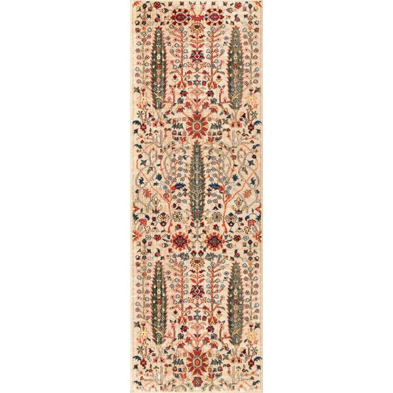 Nuloom Dasilva Geometric 2x6 Runner Indoor Area Rug for Living Room Bedroom Dining Room Entryway Hallway Kitchen, Olive/Multicolor