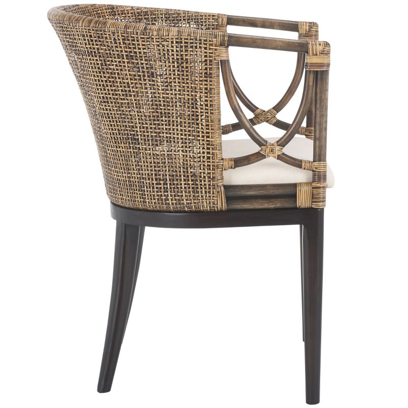 Beningo Arm Chair - SEA4001A - Brown/White - Safavieh