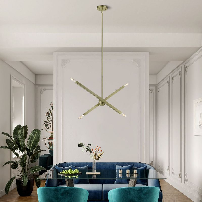 Livex Lighting Monaco 4 - Light Chandelier in  Antique Brass