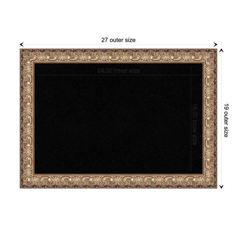 Amanti Art Black Cork Board Wood Framed Florentine Gold Bulletin Board 27 in. x 19 in.