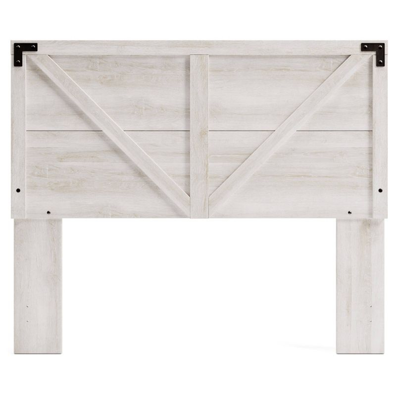 Queen Shawburn Panel Headboard White/Dark Gray - Signature Design by Ashley: Crossbuck Detail, Wood Frame Mounted