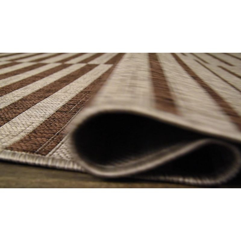 8'x10' Sukie Modern Offset Stripe Indoor/Outdoor Area Rug, Black/Ivory - JONATHAN Y
