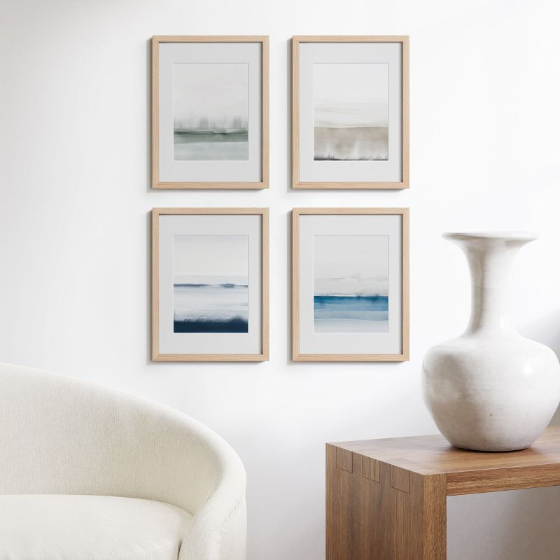 Haus and Hues Set of 4 Picture Frame with Plexiglass Cover, Natural Oak, 16x16