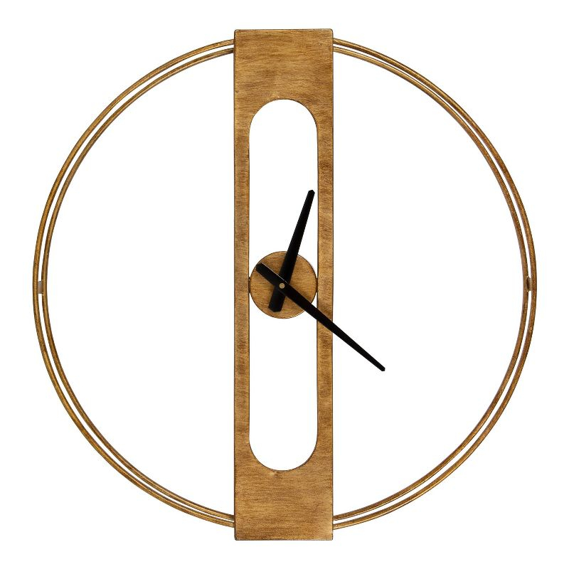 Kate & Laurel All Things Decor 22"x22" Urgo Numberless Metal Wall Clock Gold: Modern, Round, Indoor Decorative Clock