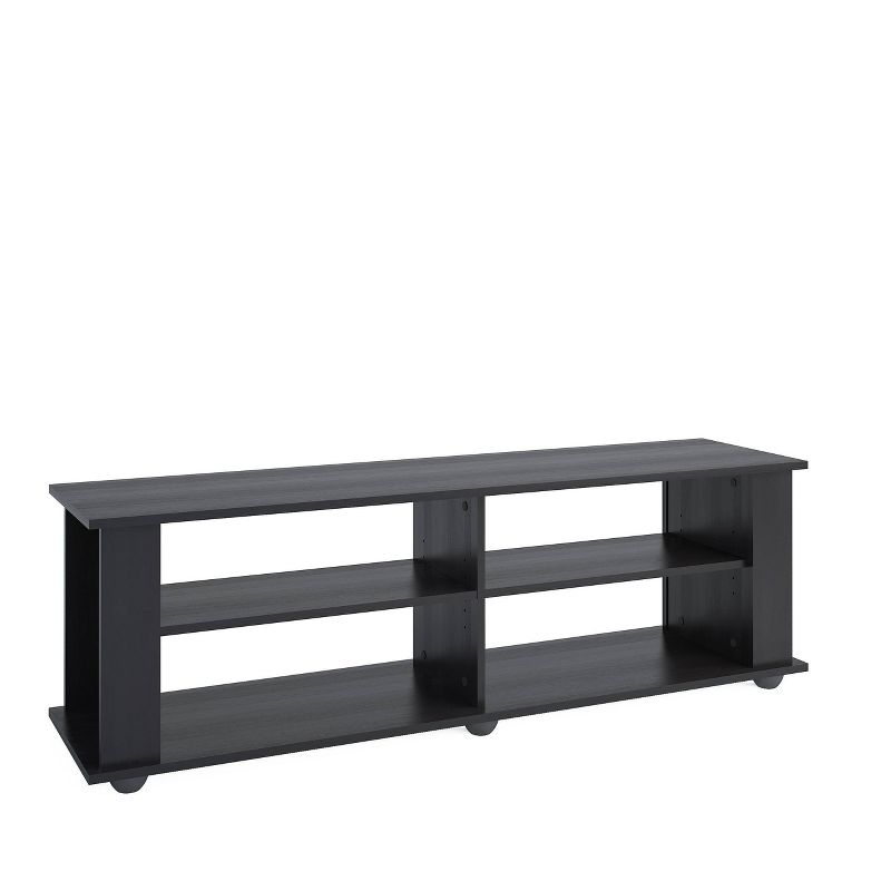 Flat Panel TV Stand for TVs up to 68" Ravenwood Black - CorLiving: Contemporary Media Console with Open Storage