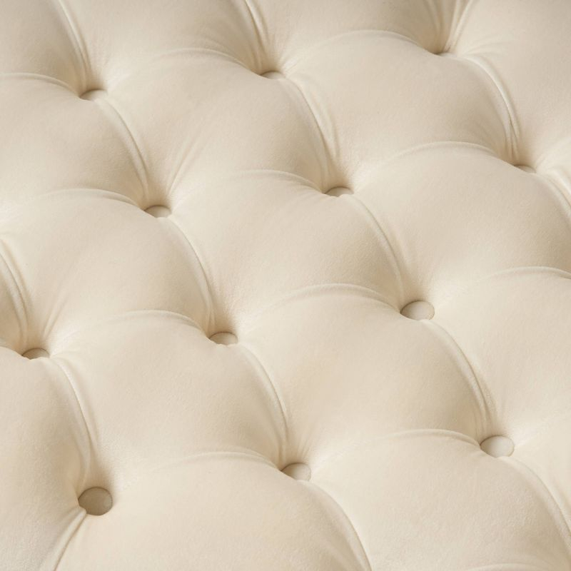 Hikaru Storage Ottoman - Ivory New Velvet - Christopher Knight Home