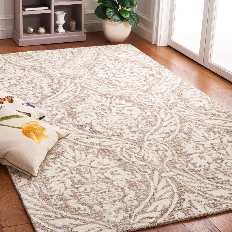 Abstract ABT204 Handmade Indoor Area Rug - Ivory/Beige - 6'x9' - Safavieh