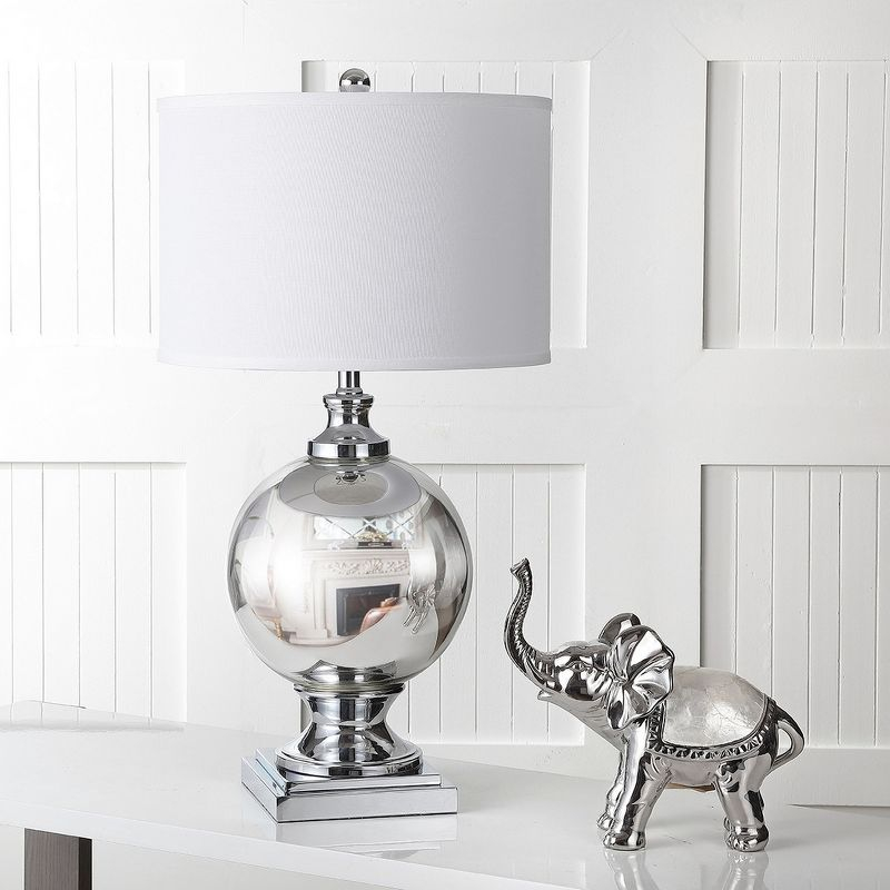Icott Mercury Glass Lamp - 28 Inch Height - LIT4053 - Silver - Safavieh