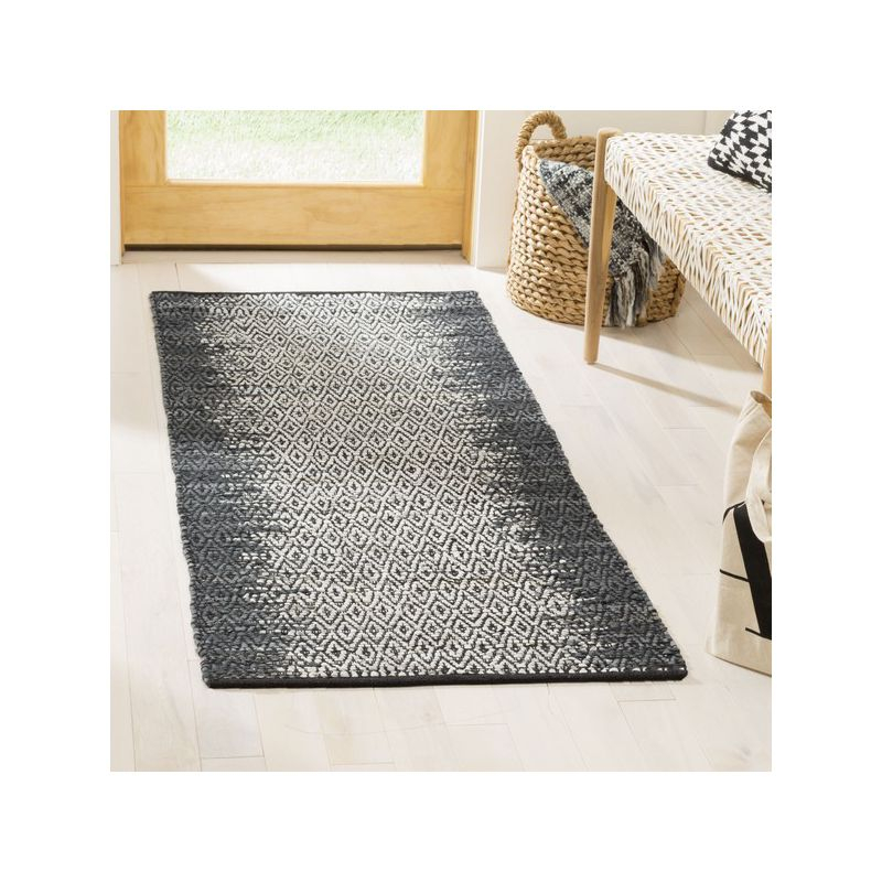 Vintage Leather VTL101 Hand Woven Indoor Accent Rug - Grey/Cream - 3'x5' - Safavieh