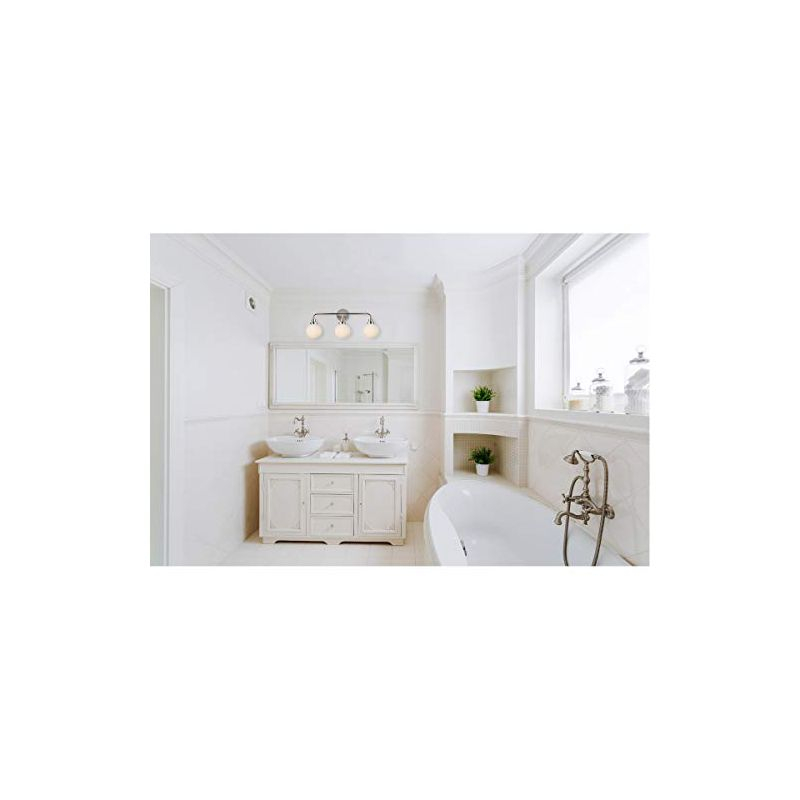 Elegant Lighting Hanson 3 lights bath sconce in polished nickel with frosted shade