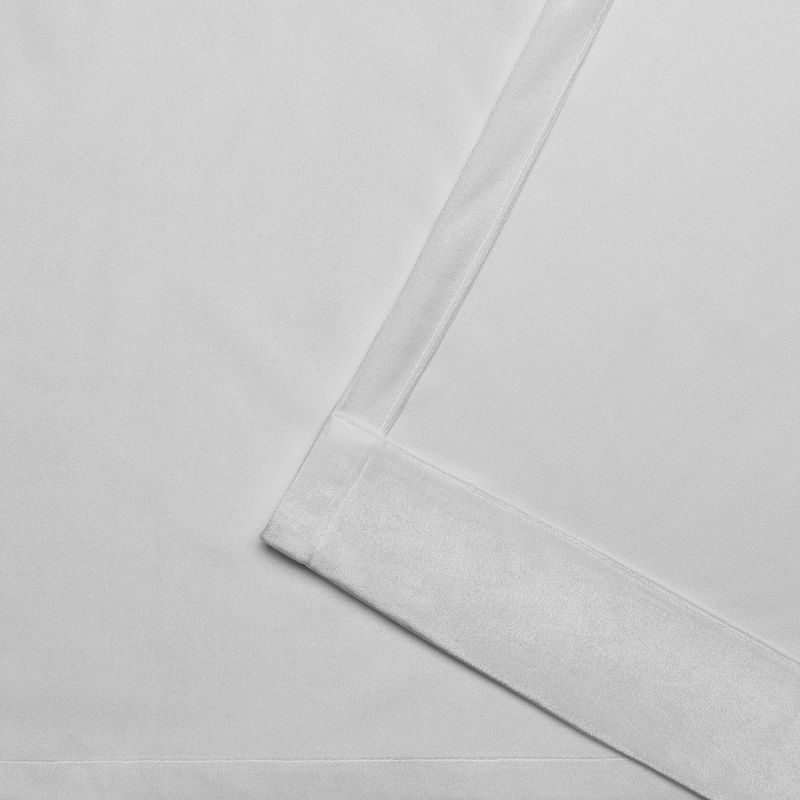 Set of 2 (96"x54") Velvet Back Tab Light Filtering Window Curtain Panels White - Exclusive Home: Polyester, Plain Weave