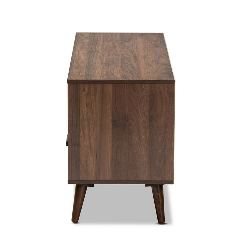 Garrick Two-Toned Wood 1 Drawer TV Stand for TVs up to 50" Gray/Walnut Brown - Baxton Studio