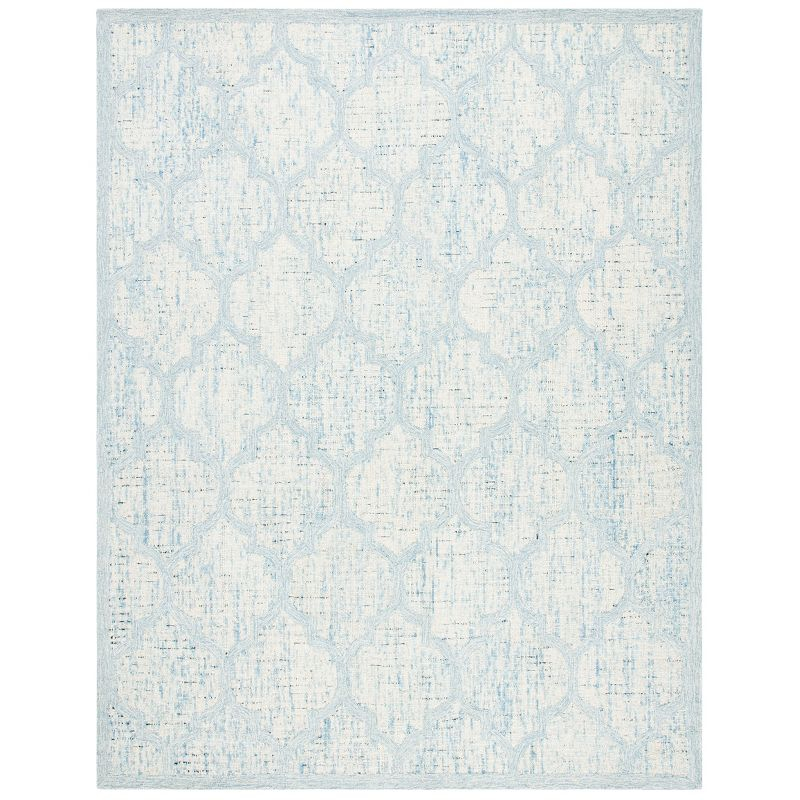Abstract ABT474 Handmade Indoor Area Rug - Ivory/Turquoise - 8'x10' - Safavieh