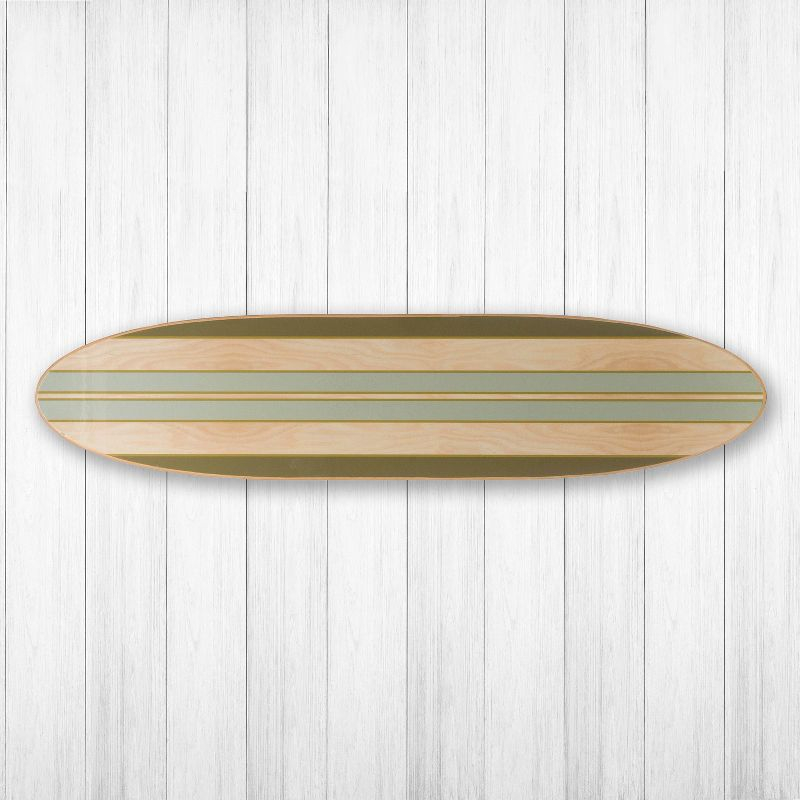 Storied Home Lacquered Wood Surfboard Wall Decor: Modern Beachfront Style, Hangs Vertically or Horizontally