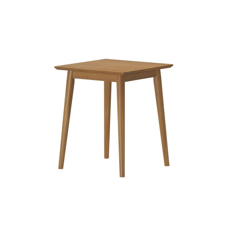 Plank+Beam Mid Century Modern Square Side Table, Couch Side Table, Small End Table For Office Space, Wooden Accent Table, Pecan